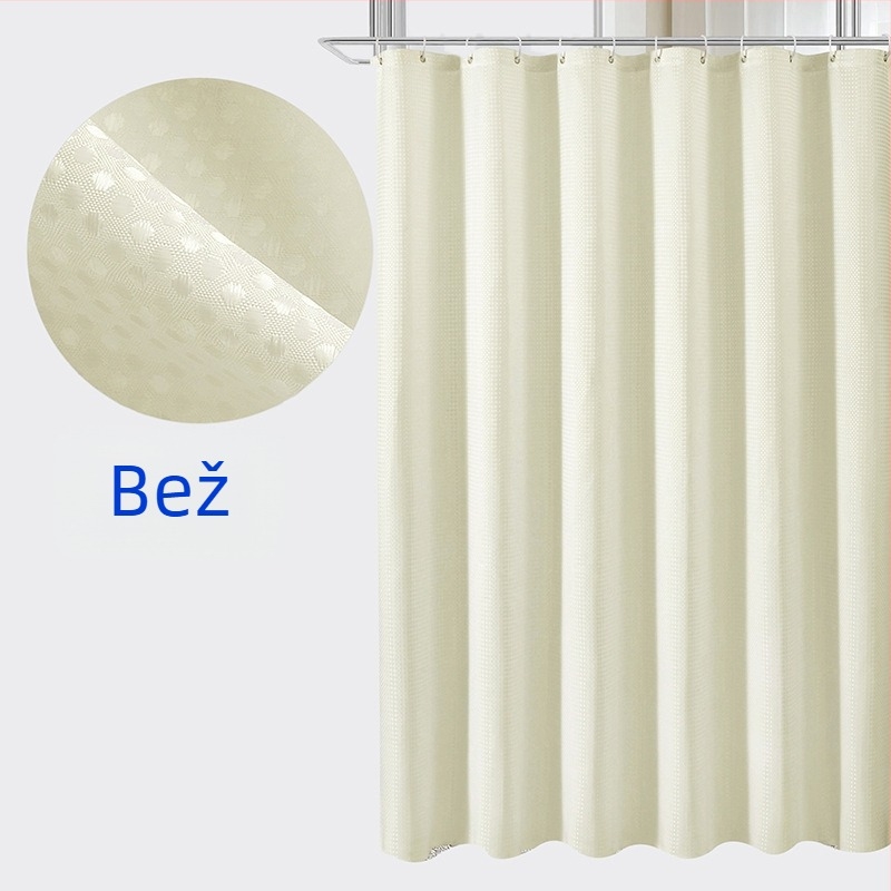 Poliesterska zavjesa za tuširanje s uzorkom waffle, vodootporna i otporna na plijesni, za kupaonicu