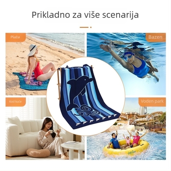Mikrovlaknasti plažni ručnik - upija vodu, brzo sušenje, reaktivni otisak, 400–500 g, 150D
