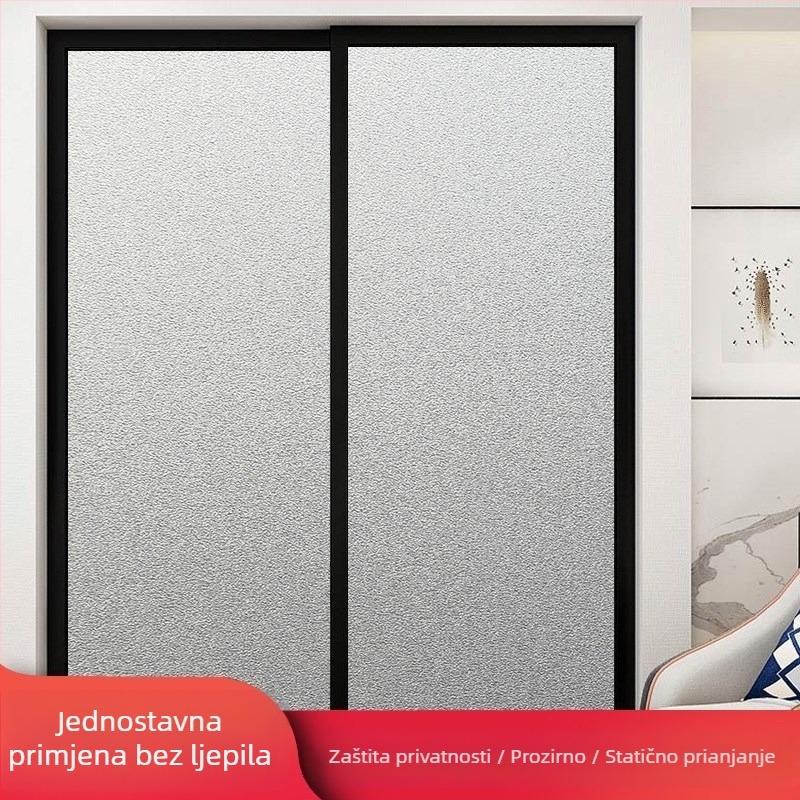 Folia za staklo kupaonice za privatnost, mat učinak, geometrijski uzorak, jedan komad (za kupaonicu)