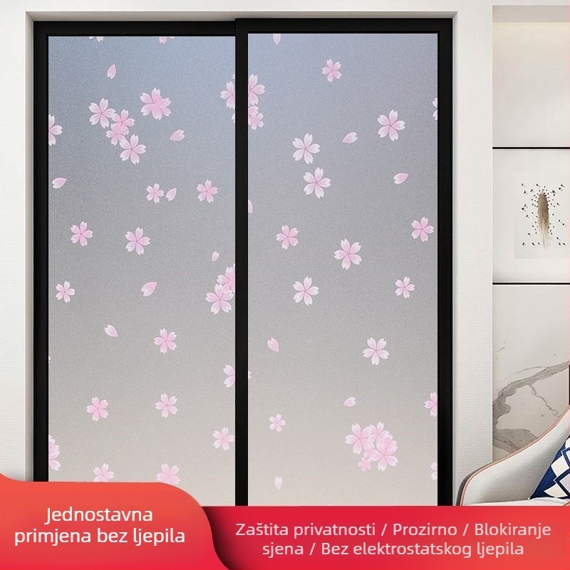 Folia za staklo kupaonice za privatnost, mat učinak, geometrijski uzorak, jedan komad (za kupaonicu)