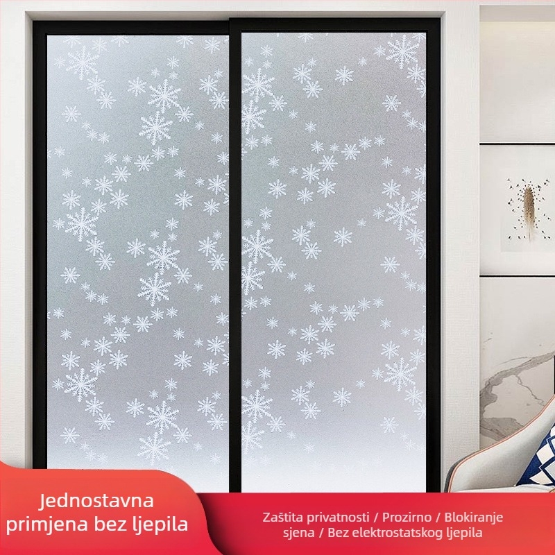 Folia za staklo kupaonice za privatnost, mat učinak, geometrijski uzorak, jedan komad (za kupaonicu)