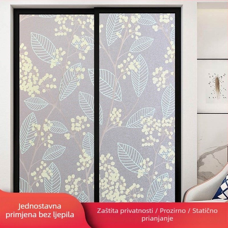 Folia za staklo kupaonice za privatnost, mat učinak, geometrijski uzorak, jedan komad (za kupaonicu)