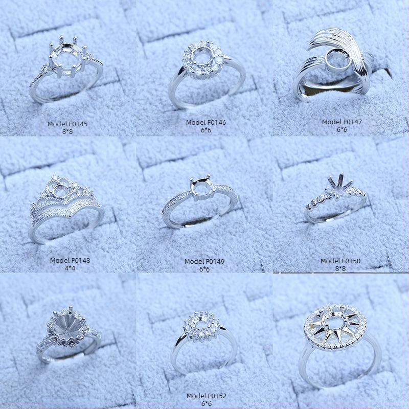 Držač za prsten S925 s preplatom, pahulja snježne - Moissanit i Zircon, bakreni geometrijski prikaz