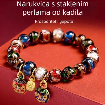 Geometrijski stakleni narukvica, ručna izrade, etnički stil, uniseks, 18-dijelni set