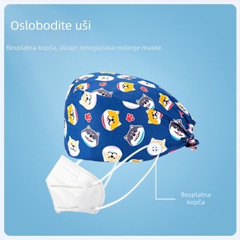 Kirurška kapa s mat digitalnim printom, kopča, unisex, pamučni twill, graffiti uzorak