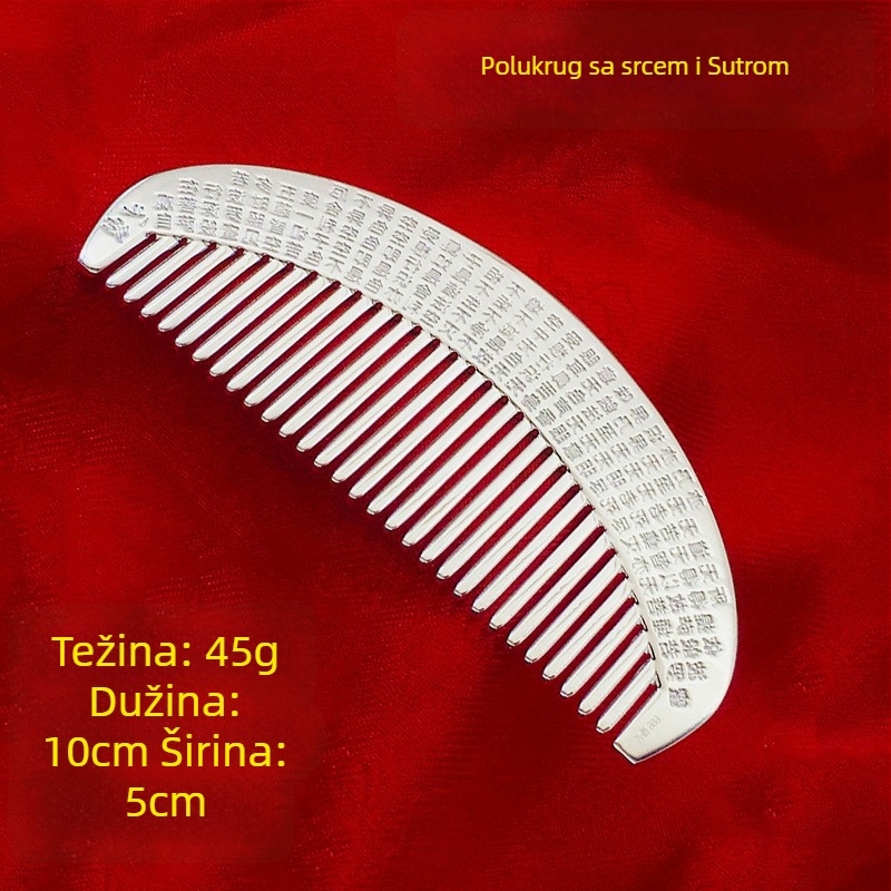 Grebena za kosu od S999 čistog srebra, cvjetnog oblika, ručna izrada, dodaci za kosu