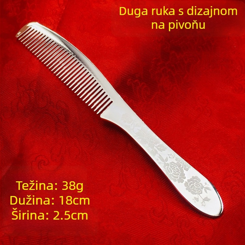 Grebena za kosu od S999 čistog srebra, cvjetnog oblika, ručna izrada, dodaci za kosu