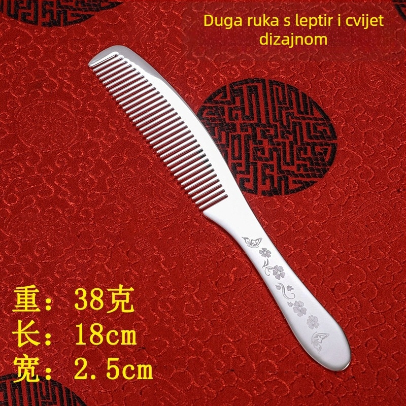 Grebena za kosu od S999 čistog srebra, cvjetnog oblika, ručna izrada, dodaci za kosu