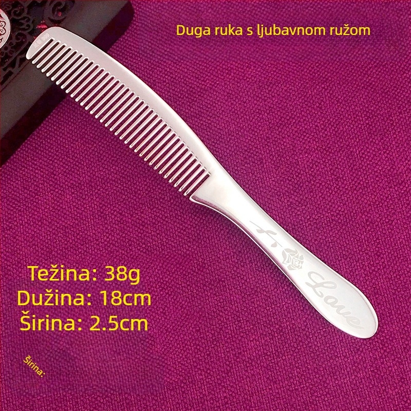 Grebena za kosu od S999 čistog srebra, cvjetnog oblika, ručna izrada, dodaci za kosu