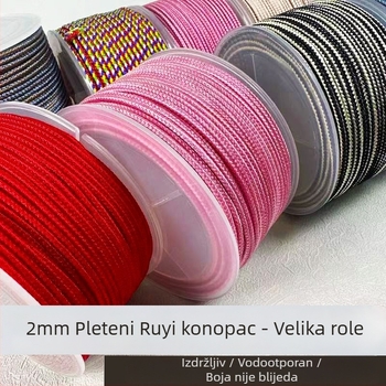 Ogrlica od ručno tkanog užeta; materijal: užet; izrada: ručno tkanje; spremno za privjesak