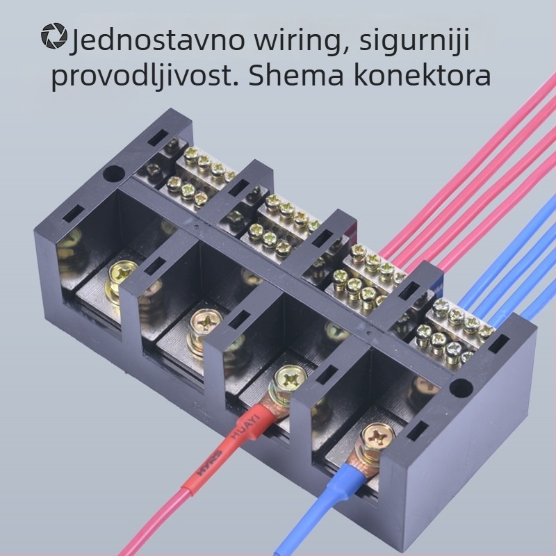Visoko snaga terminal blok 380V, 4 ulaza i 16 izlaza, trifazni četverovodični razvodnik, 300A