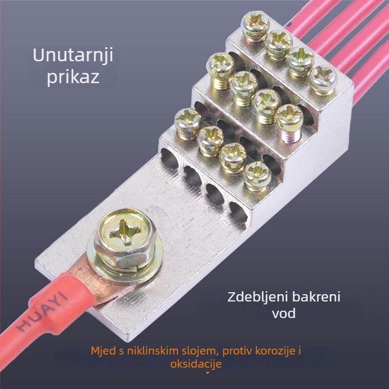 Visoko snaga terminal blok 380V, 4 ulaza i 16 izlaza, trifazni četverovodični razvodnik, 300A
