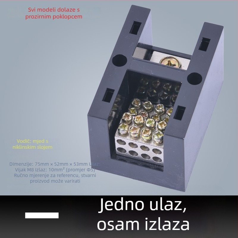 Visoko snaga terminal blok 380V, 4 ulaza i 16 izlaza, trifazni četverovodični razvodnik, 300A