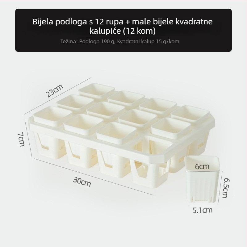 Tava za rasad s nosačem, prozračna, izdržljiva, plastična injekcijskog oblikovanja, opcije s 8/12/20/24 rupa