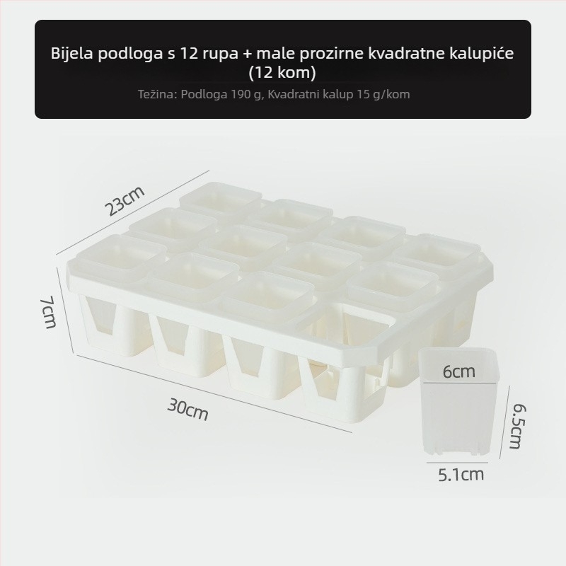 Tava za rasad s nosačem, prozračna, izdržljiva, plastična injekcijskog oblikovanja, opcije s 8/12/20/24 rupa