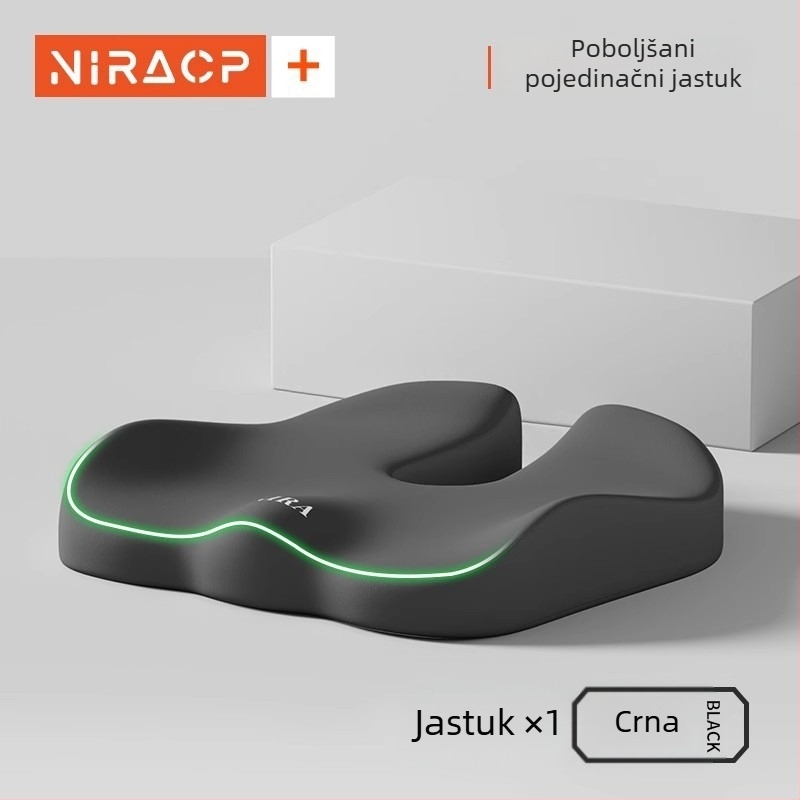Prozračni jastuk za sjedenje od memorijske pjene s podrškom za lumbalnu regiju – za auto, ured i učenje, sve u jednom