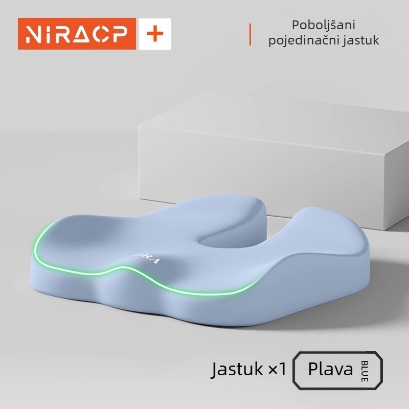 Prozračni jastuk za sjedenje od memorijske pjene s podrškom za lumbalnu regiju – za auto, ured i učenje, sve u jednom
