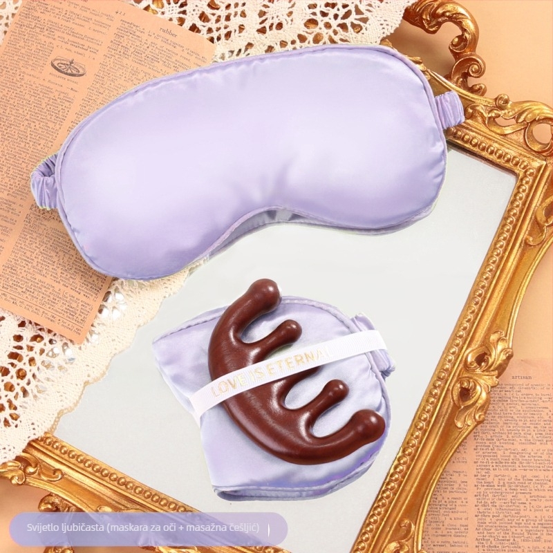 Poklon set: maska za oči od sintetičke svile i češalj s pet zubi, u torbi, CX branda, svadbeni dar