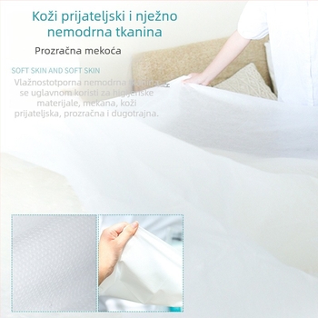 Putnički jednorazni set posteljine — 4 dijela, netkano vlakno, uključuje plahte, navlaku za pokrivač i jastučnice