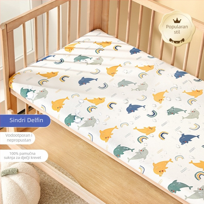 Belleptide dječji gumirani plaht za krevetić, 100% pamuk, vodootporni madrac i patchwork navlaka za krevetić