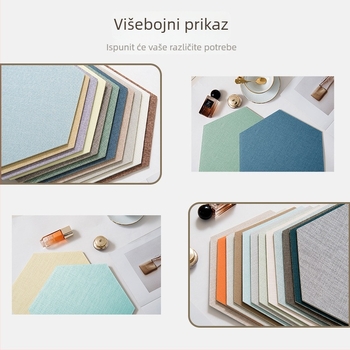 Šesterokutni tekstilni samoljepljivi zidni ukras za pozadinu blagovaonice i spavaće sobe, otporan na plijesan, otporan na udarce, 3D mekani zidni panel