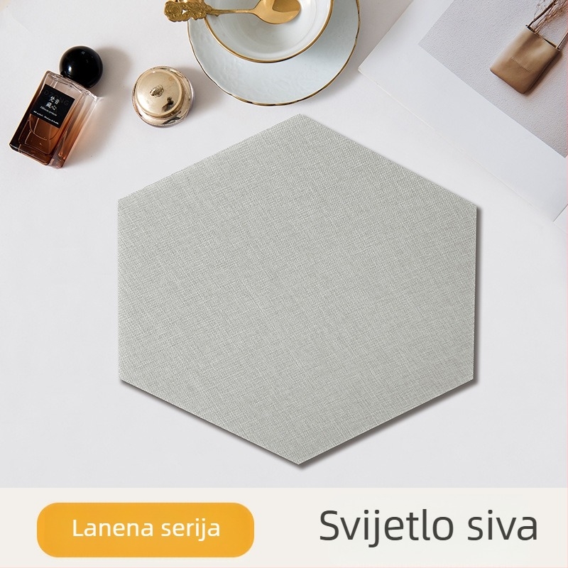 Šesterokutni tekstilni samoljepljivi zidni ukras za pozadinu blagovaonice i spavaće sobe, otporan na plijesan, otporan na udarce, 3D mekani zidni panel