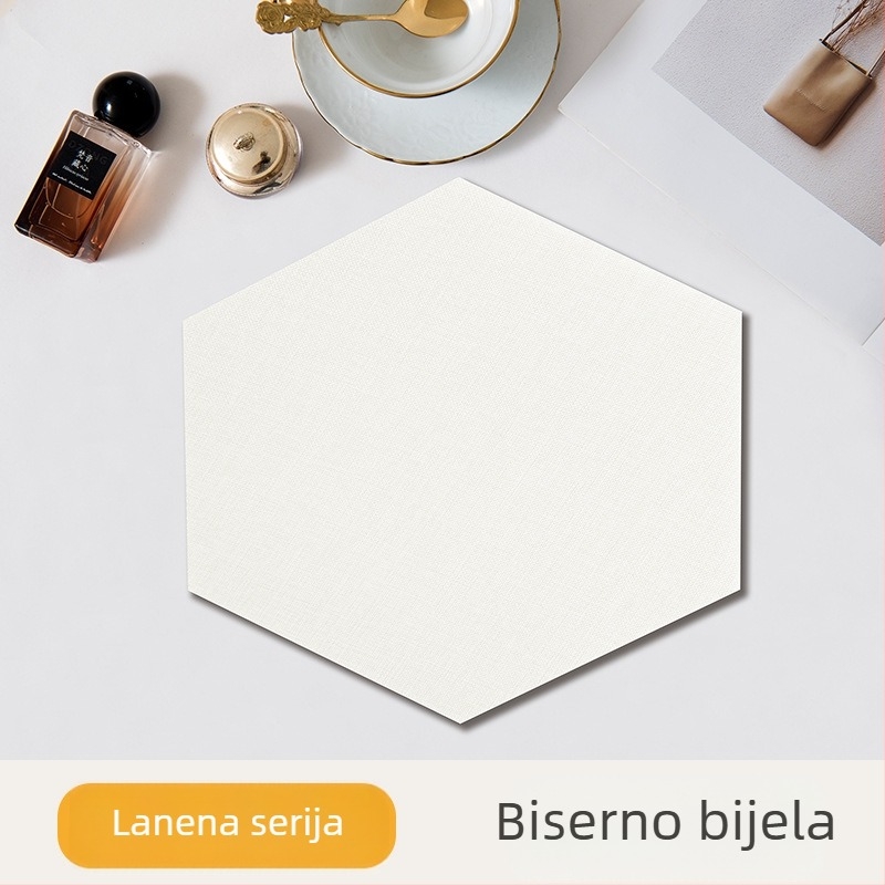 Šesterokutni tekstilni samoljepljivi zidni ukras za pozadinu blagovaonice i spavaće sobe, otporan na plijesan, otporan na udarce, 3D mekani zidni panel