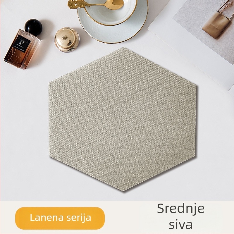 Šesterokutni tekstilni samoljepljivi zidni ukras za pozadinu blagovaonice i spavaće sobe, otporan na plijesan, otporan na udarce, 3D mekani zidni panel