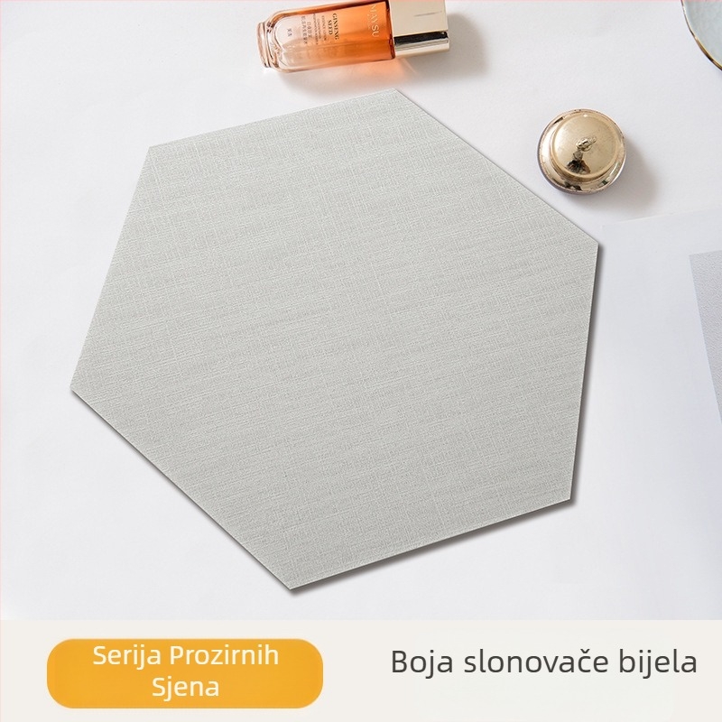 Šesterokutni tekstilni samoljepljivi zidni ukras za pozadinu blagovaonice i spavaće sobe, otporan na plijesan, otporan na udarce, 3D mekani zidni panel