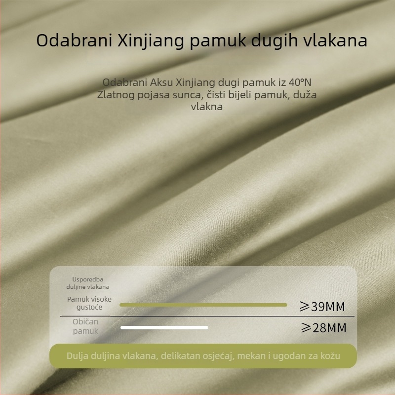Premium dojam, 120‑vlatnog pamuka, četverodjelni set posteljine, pamuk klase A, plahte i navlaka za jorgan, 100% pamuk.