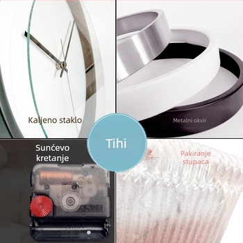 Zidni sat s metalnim kućištem, PVC brojčanik, solarni mehanizam, napajanje baterijom, Ming–Qing klasični stil