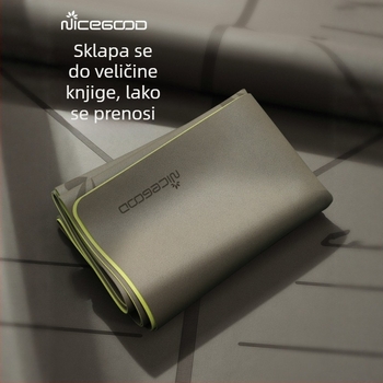 Sklopiva prostirka za jogu od prirodnog kaučuka, protivklizna PU površina, profesionalna, prijenosna, tanka