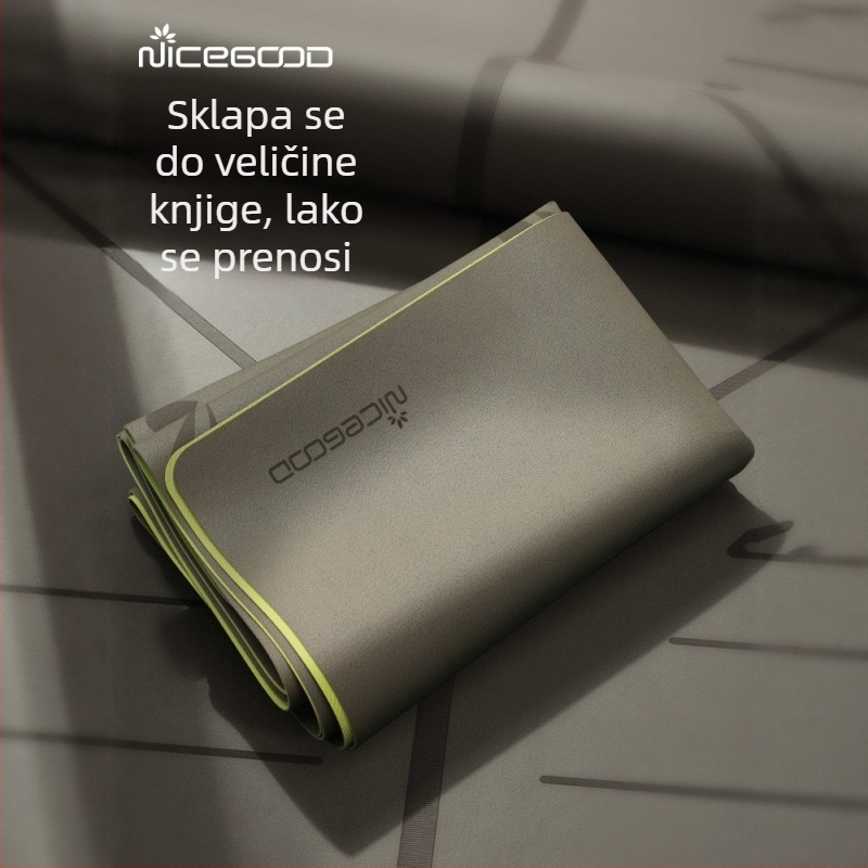 Sklopiva prostirka za jogu od prirodnog kaučuka, protivklizna PU površina, profesionalna, prijenosna, tanka