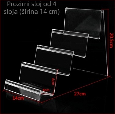 Stalak za izlaganje novčanika i torbica, dvostruki sloj, injekcijsko oblikovanje, gipso kućište, u obliku ljestvice