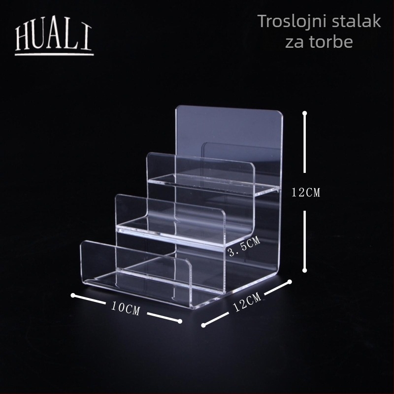 Stalak za izlaganje novčanika i torbica, dvostruki sloj, injekcijsko oblikovanje, gipso kućište, u obliku ljestvice