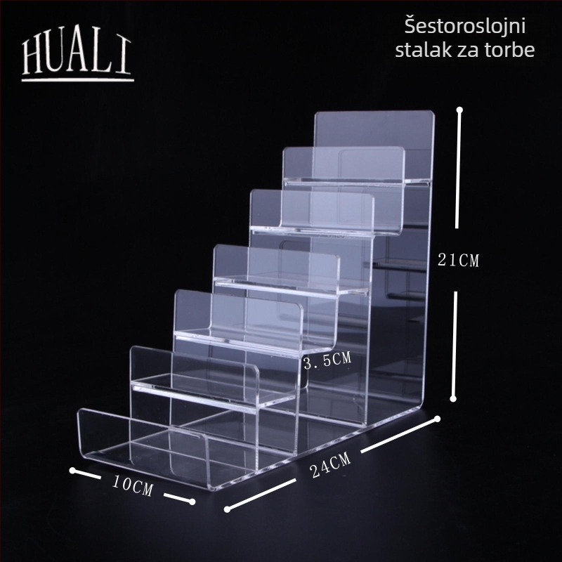 Stalak za izlaganje novčanika i torbica, dvostruki sloj, injekcijsko oblikovanje, gipso kućište, u obliku ljestvice