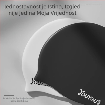 Youyou silikonska kapa za plivanje za odrasle s zaštitom uha – vodootporna, jednobojna