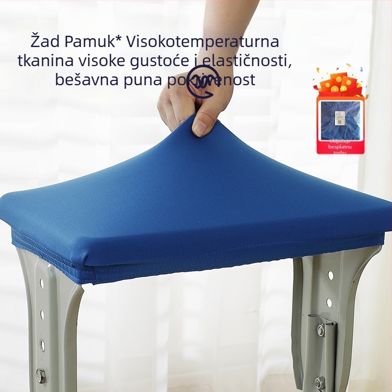 Vodootporna stolna navlaka za učenike osnovne i srednje škole, pravokutnog oblika, uključuje navlaku za stol, navlaku za stolicu i navlaku za naslon, mogućnost otiska