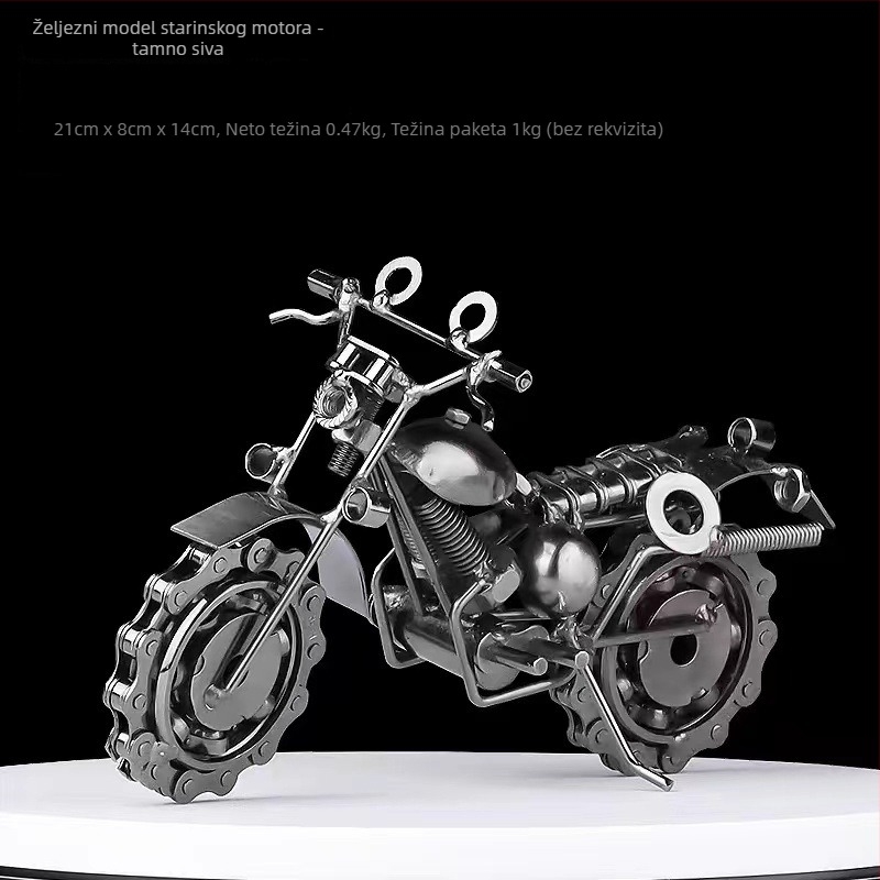 Industrijski stil metalni model motocikla – ukras za dnevni boravak; završna obrada: elektroplatiranje; bez prilagođavanja