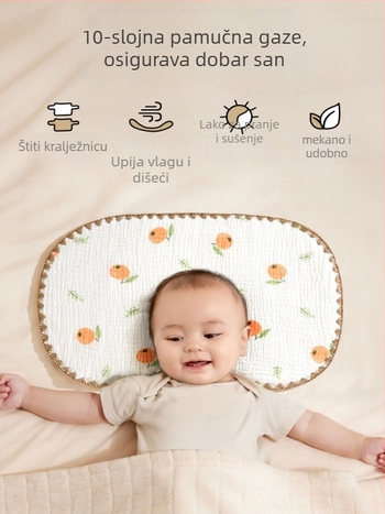 Dječji oblačni jastuk, 100% pamuk, korejski stil, za novorođenčad (0–12 mjeseci)