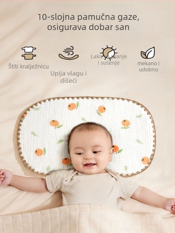 Dječji oblačni jastuk, 100% pamuk, korejski stil, za novorođenčad (0–12 mjeseci)