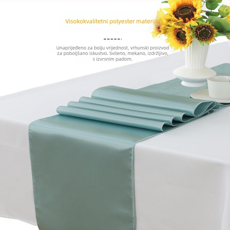 Stolni runner sa satenskim sjajem | Poliester 95% / 5% drugih vlakana | Jednobojni uzorak | Mogućnost prilagodbe