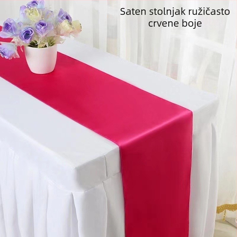 Stolni runner sa satenskim sjajem | Poliester 95% / 5% drugih vlakana | Jednobojni uzorak | Mogućnost prilagodbe