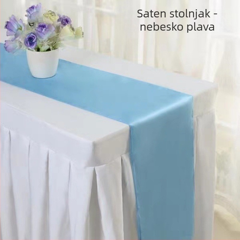 Stolni runner sa satenskim sjajem | Poliester 95% / 5% drugih vlakana | Jednobojni uzorak | Mogućnost prilagodbe