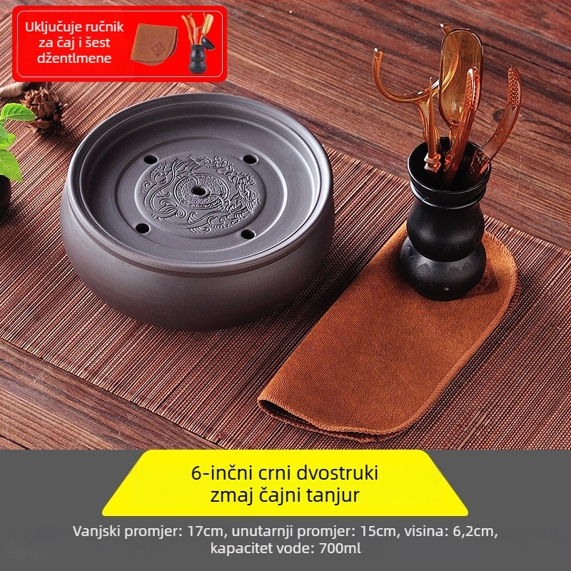 Keramička čajna pladnja, ručna izrada, prva klasa, retro stil, lagani luksuz retro