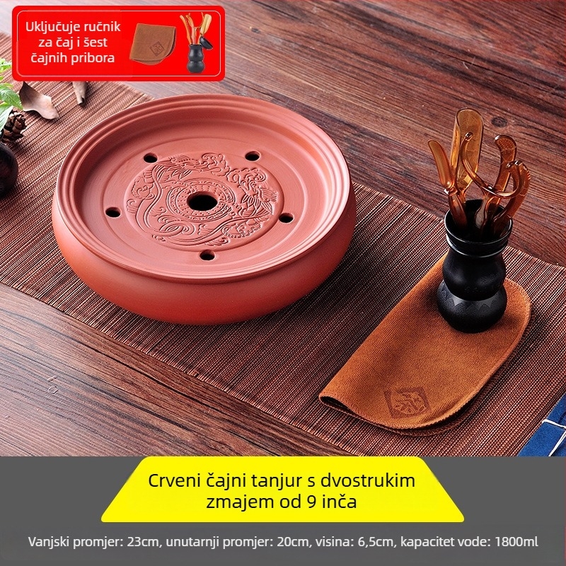 Keramička čajna pladnja, ručna izrada, prva klasa, retro stil, lagani luksuz retro