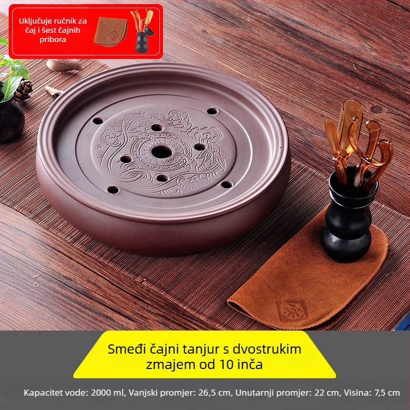 Keramička čajna pladnja, ručna izrada, prva klasa, retro stil, lagani luksuz retro