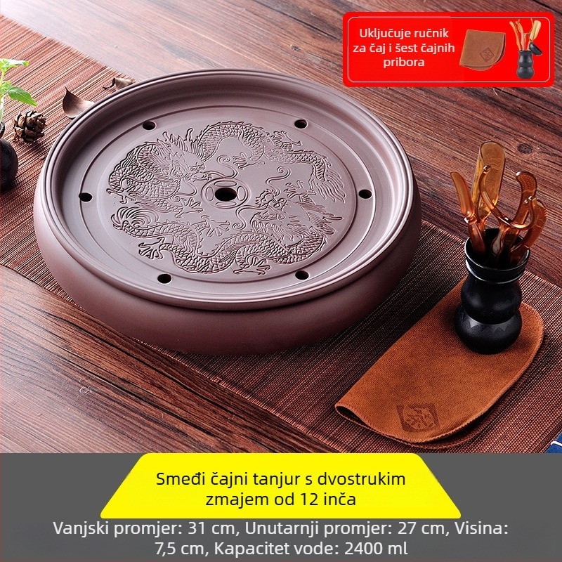 Keramička čajna pladnja, ručna izrada, prva klasa, retro stil, lagani luksuz retro