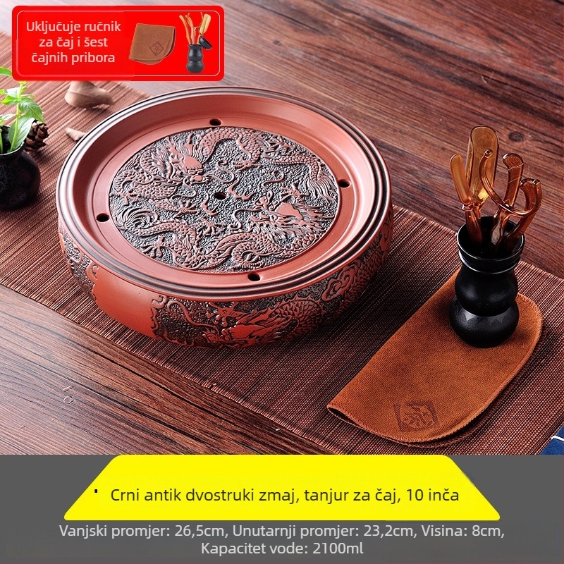 Keramička čajna pladnja, ručna izrada, prva klasa, retro stil, lagani luksuz retro