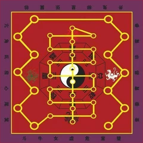 Taoistički meditacijski prostir s Yin Yang, Tai Chi Bagua motivom lotosa